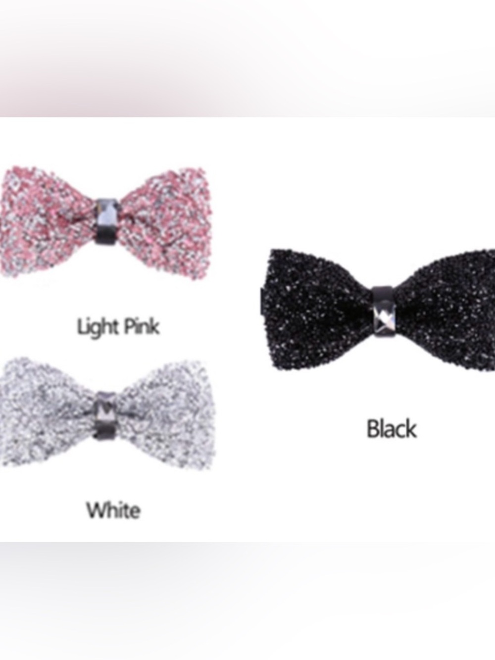 NEW Rhinestone Glitter Bow-Tie - Adjustable & Multiple Colors Available! - Picture 4 of 10